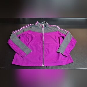 ​Made For Life Track Jacket Women’s Petite Large Purple Gray Full Zip Athletic